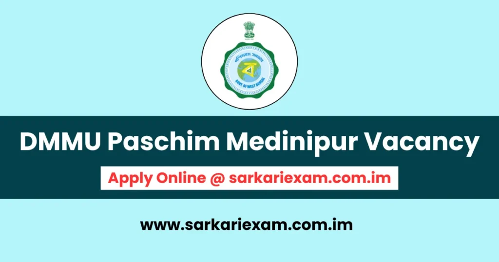 DMMU Paschim Medinipur Resource Person Recruitment 2025 Notification