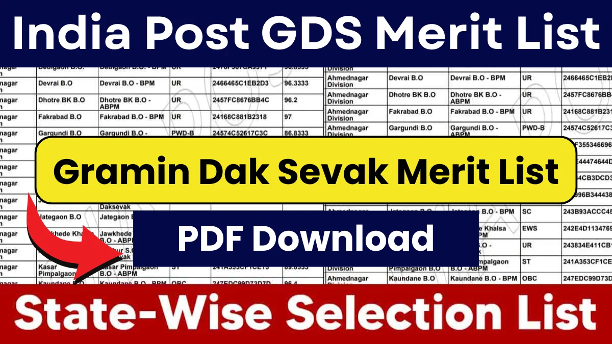 India Post GDS Merit List 2025 PDF Download
