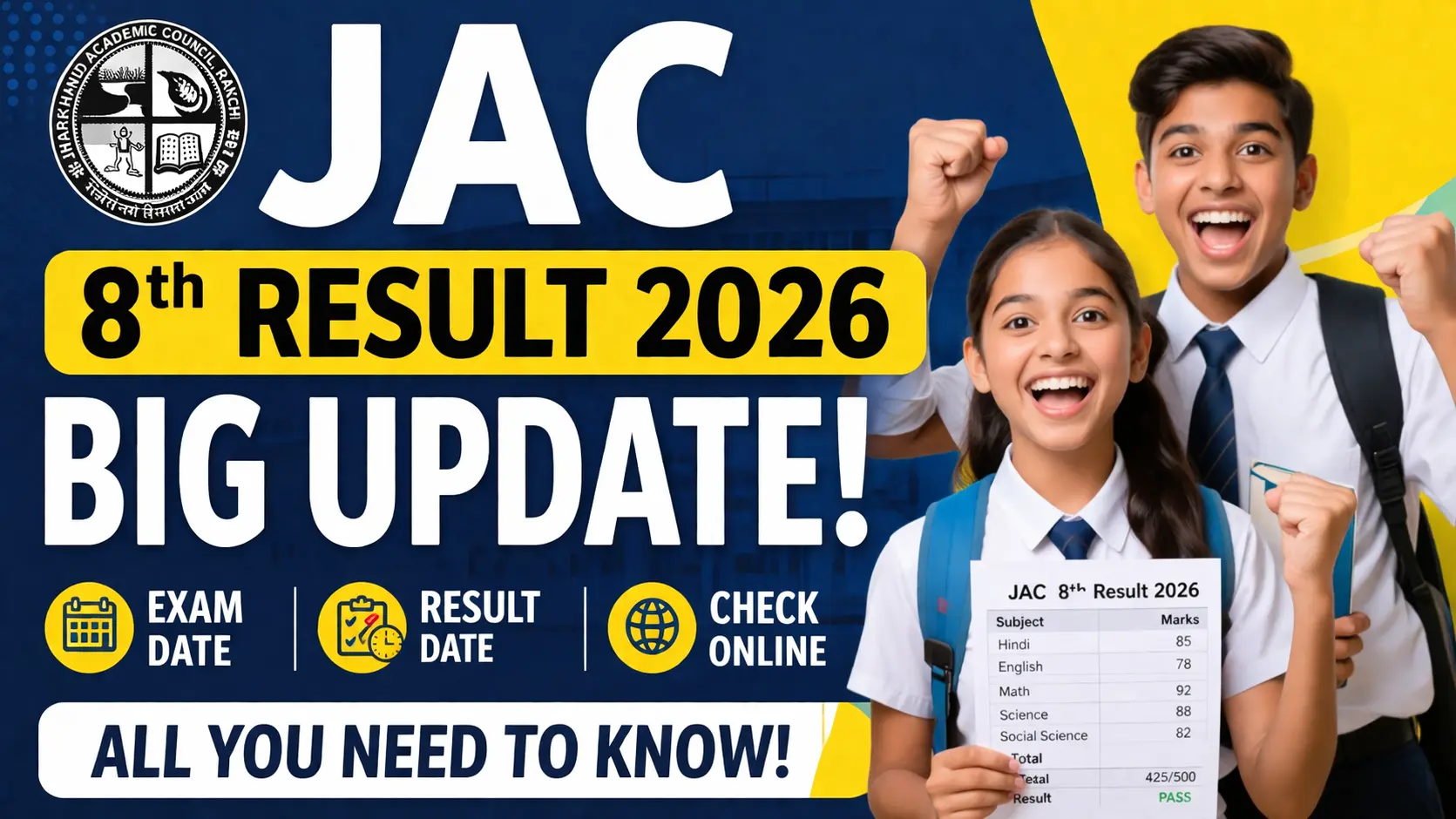 JAC 8th Result 2026 Big Update – Jharkhand Board Class 8 Result Date & Check Online