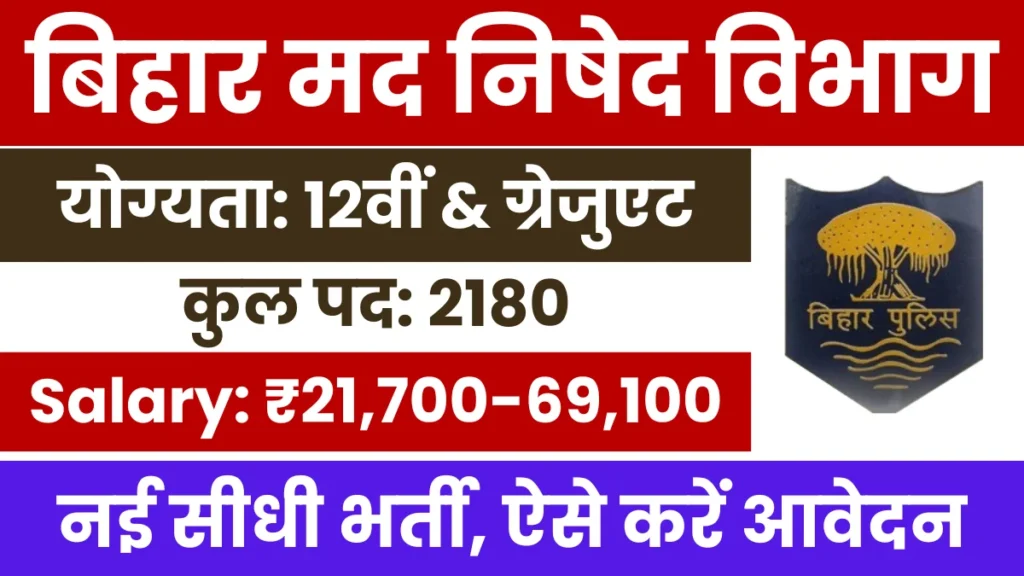 Bihar Madh Nishedh Vibhag Vacancy 2025