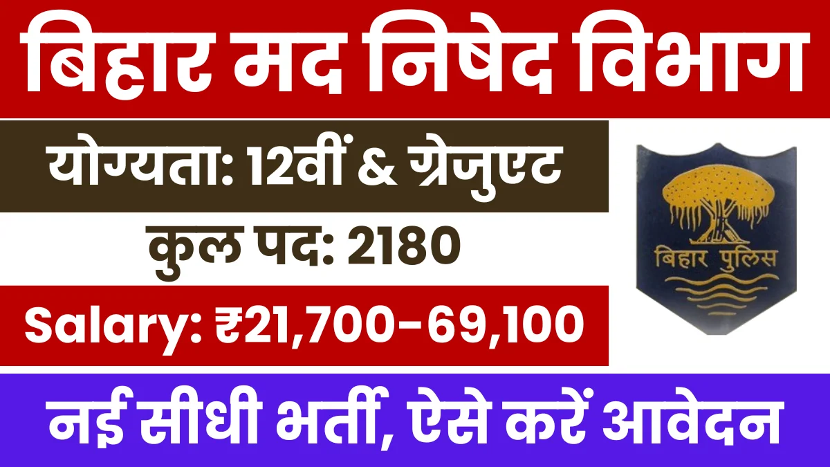 Bihar Madh Nishedh Vibhag Vacancy 2025