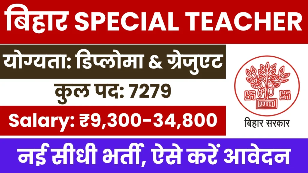 Bihar 7279 Special Teacher Bharti 2025 Apply Online