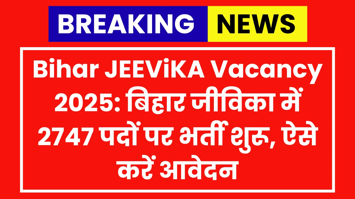 Bihar JEEViKA Recruitment Notification 2025