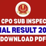 SSC CPO SI Final Result 2025