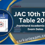 JAC 10th Board Time Table 2026 PDF Download