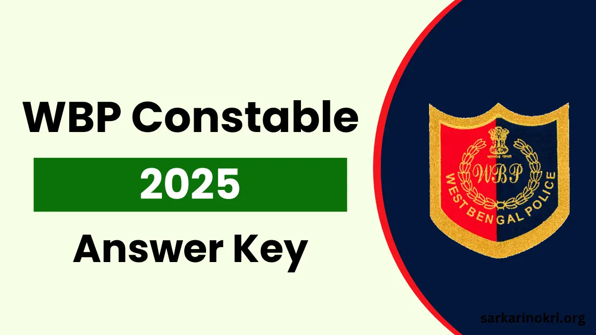 WBP Constable Answer Key 2025 PDF Download