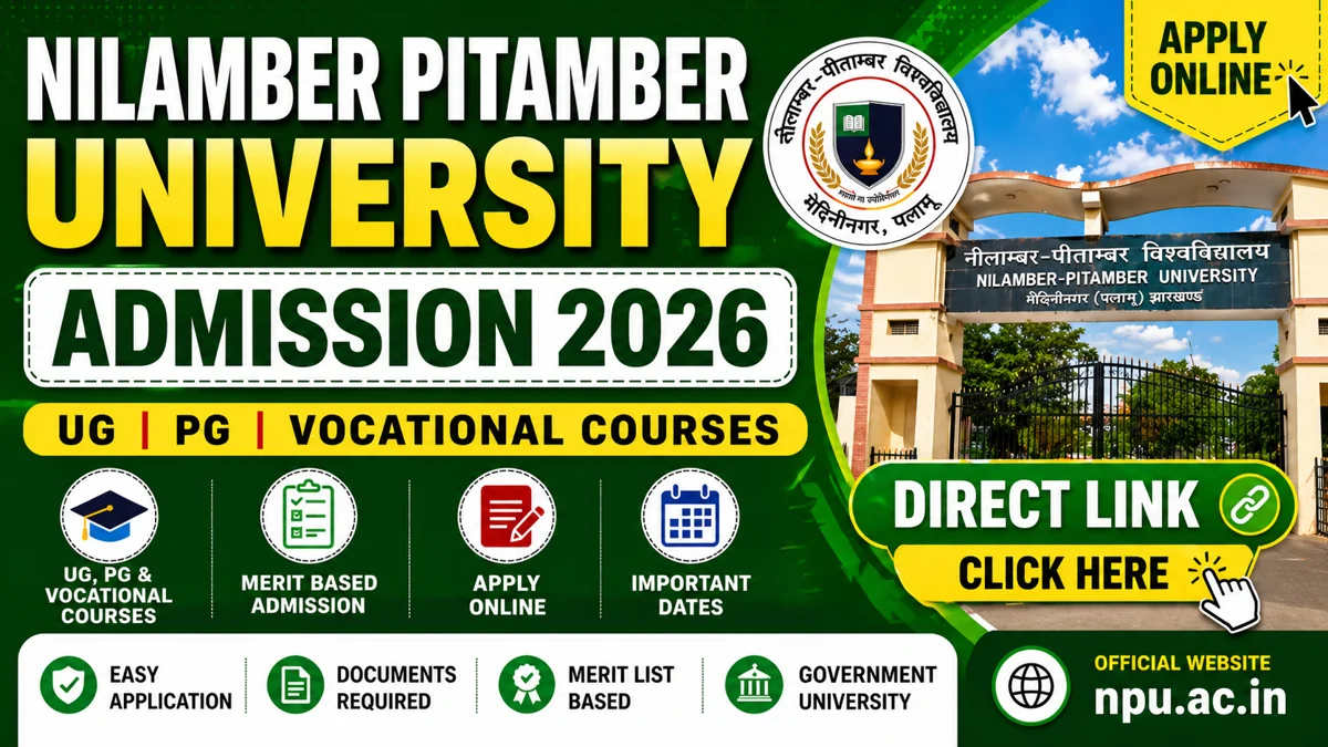 Nilamber Pitamber University Admission 2026 Direct Link Apply Online UG PG